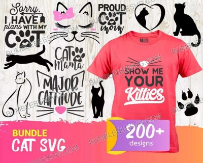 200 Cat Svg Bundle, Cat Svg, Cat Mom Svg, Cat Face Svg