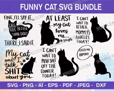 90 Funny Cat Svg Bundle, Cat Svg, Cat Mom Svg, Funny Cat Svg
