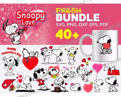 40 Snoopy Love Svg Bundle, Snoppy Svg, Valentines Day Svg