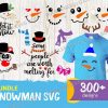300 Snowman Svg Bundle, Snowman Svg, Snowman Face Svg