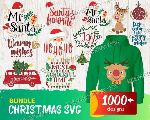 1000 Christmas Svg Bundle, Christmas Svg, Christmas Vector
