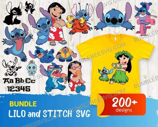 200 Lilo And Stitch Bundle Svg, Stitch Svg, Stitch Font