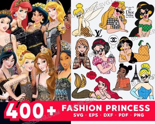 400 Fashion Princess Svg Bundlle, Disney Svg