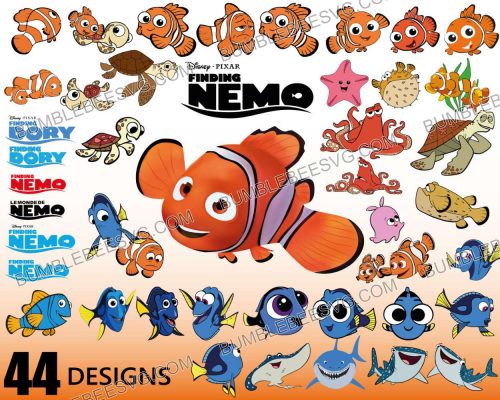 44 Finding Nemo Svg Bundle, Nemo Svg, Nemo Cut Files, Nemo Characters Svg