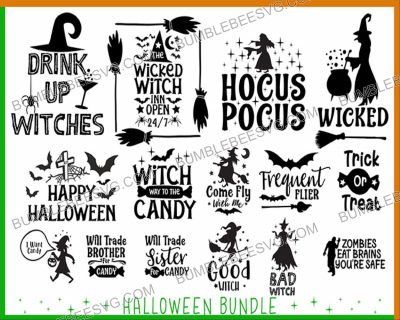 FREE 30 Halloween Svg Bundle, Hocus Pocus Svg, Witch Svg