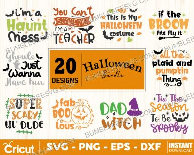 20 Halloween Svg Bundle, Happy Halloween Svg, Witch Svg, Trick Or Treat Svg
