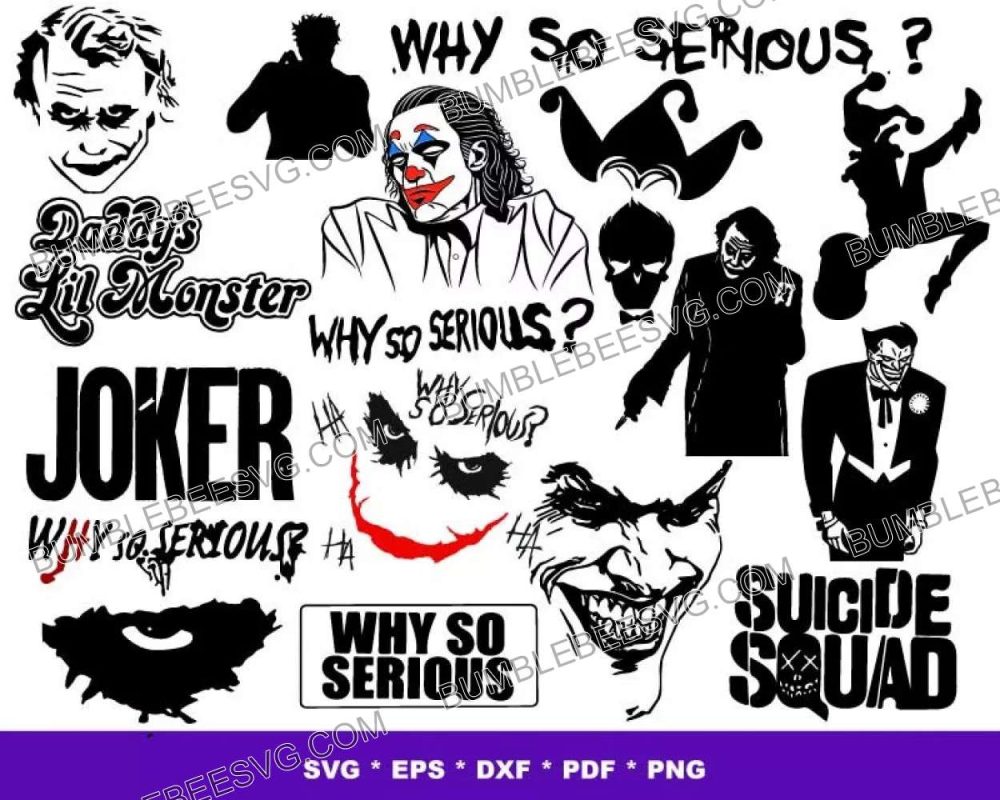 1000 Joker Svg Bundle Joker Svg Joker Face Svg Harley Quinn Svg 