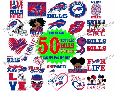 50 Buffalo Bills Svg Bundle, Buffalo Bills Svg, Buffalo Bills Logo Svg