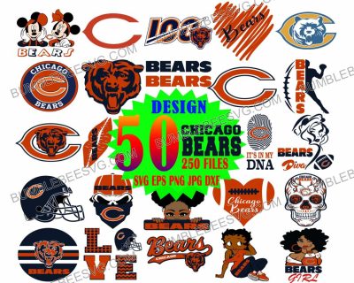 50 Chicago Bears Svg Bundle, Chicago Bears Svg