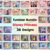 36 Disney Princess Straight And Tapered Tumbler Png Bundle
