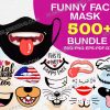 500 Funny Face Mask Svg Bundle, Virus Svg, Covid Svg